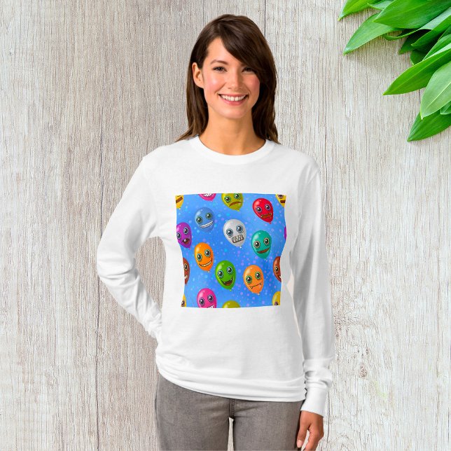 Spaß Monster-Gesichter-Balloons T-Shirt (Von Creator hochgeladen)