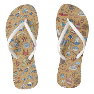 Spaß nautisch, Tan Coastal entworfen Flip-Flops! Flip Flops