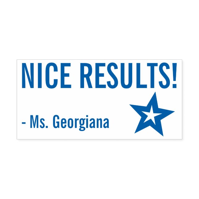 Spaß "NICE RESULTS!" Tutor Rubber Briefmarke Permastempel (Design)