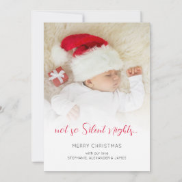 Spaß nicht so laute Nächte Baby Foto Feiertagskarte