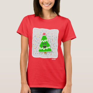 Spaß Niedlich Kawaii Weihnachtsbaum Charakter T-Shirt