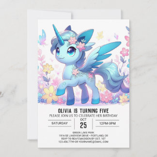 Spaß Niedlich Unicorn Digitaler Geburtstag Einladung