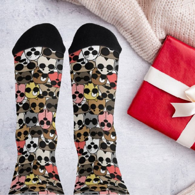 Spaß Niedliche Hunde mit Brillen Crew Sock Socken (Von Creator hochgeladen)