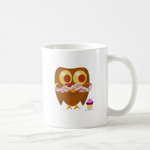 Spaß Niedlicher Cartoon Bacon Mustache Owl Tasse