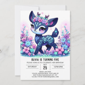 Spaß Niedlicher Hirsch Digitaler Geburtstag Einladung