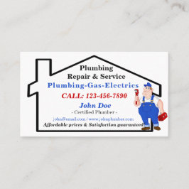 Spaß-niedlicher Klempnerarbeit-Klempner-Heimwerker Visitenkarte