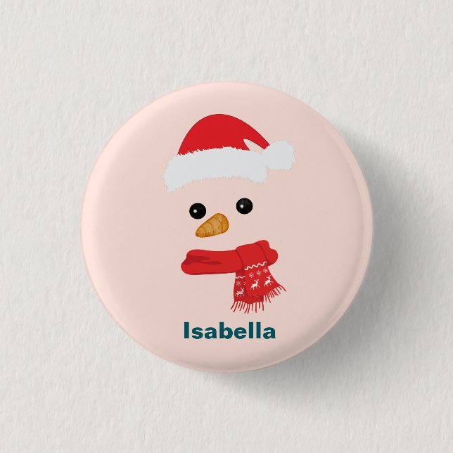 Spaß Niedlicher Schneemann Weihnachtsfeier Button (Vorderseite)