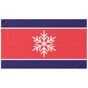 Spaß Nordic White Snowflake Bright Red Navy Streif Tischdecke