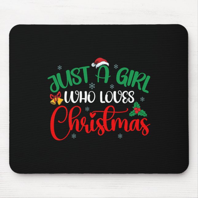 Spaß nur ein Mädchen, das Weihnachtsmädchen Lieben Mousepad (Vorne)