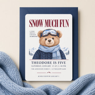 Spaß ohne Ende Ski-Teddybär Einladung