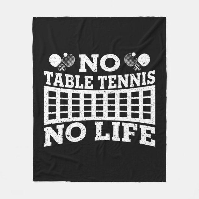 Spaß ohne Tischtennis kein Leben Pong Tennis Ball Fleecedecke (Vorderseite)