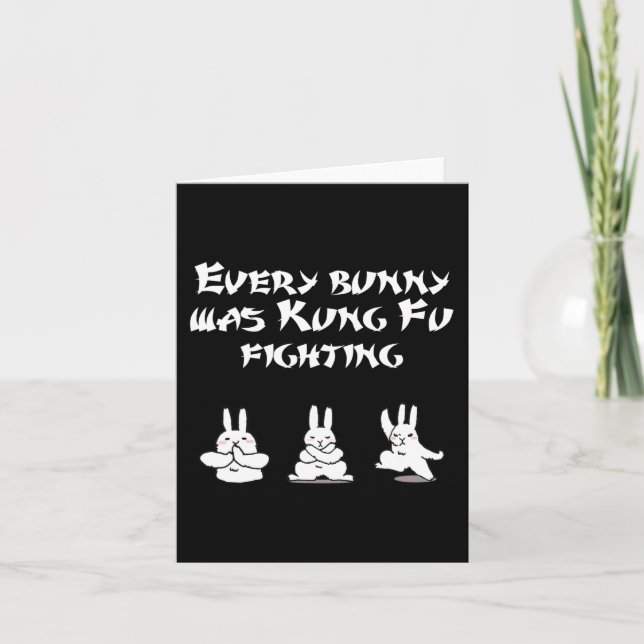 Spaß Ostern jeder Bunny war Kung Fu Kämpfer Karate Karte (Vorderseite)