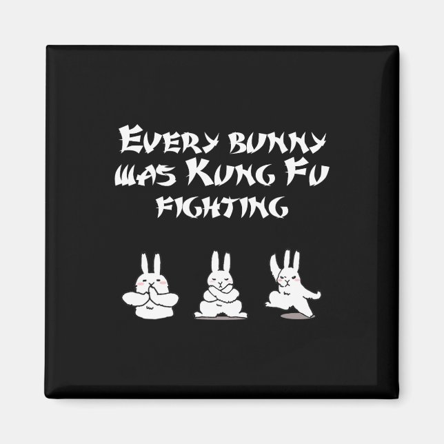 Spaß Ostern jeder Bunny war Kung Fu Kämpfer Karate Magnet (Vorne)