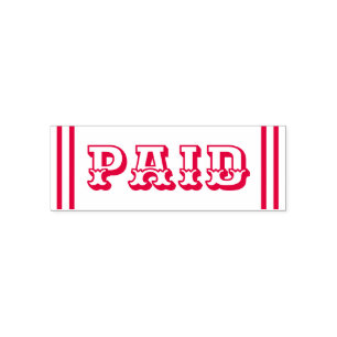 Spaß "PAID" Kautschuk-Briefmarke Permastempel