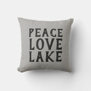 Spaß PEACE LIEBE LAKE Typografie   Kissen