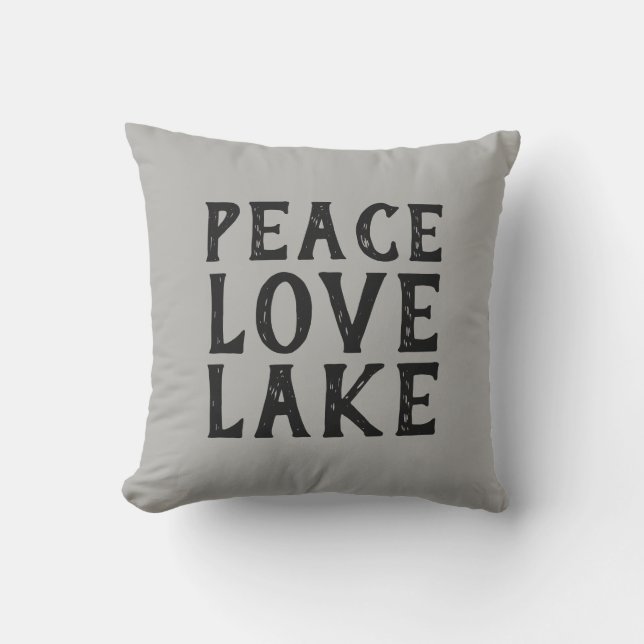 Spaß PEACE LIEBE LAKE Typografie | Kissen (Vorderseite)