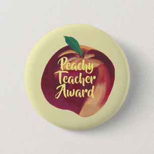 Spaß - Peachy Teacher Award Peach Button on Button