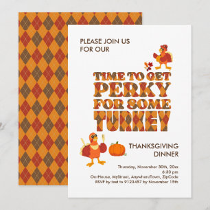 Spaß PERKY FOR TÜRKEI Erntedank Dinner Einladung