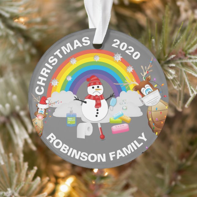 Spaß Personalisiert 2020 Covid Weihnachtsbaum Ornament (Baum)