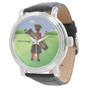 Spaß Personalisiert Golfer auf Golfplatz Armbanduhr