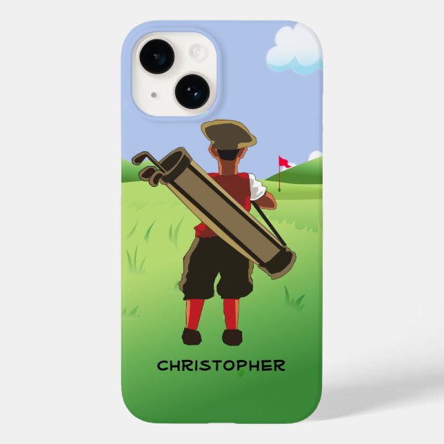 Spaß Personalisiert Golfer auf Golfplatz Case-Mate iPhone Hülle (Rückseite)