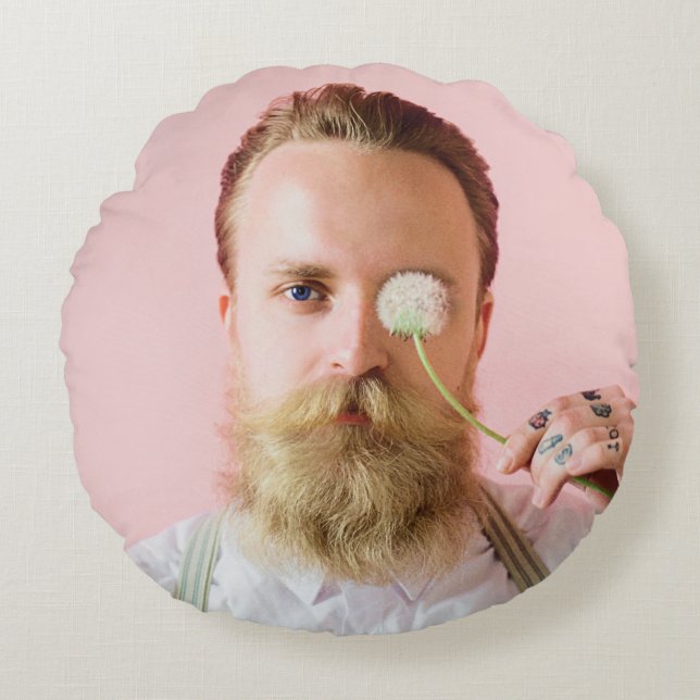 Spaß Personalisiert Ihr persönliches Foto Rundes Kissen (Vorderseite)