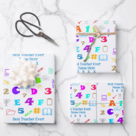 Spaß Personalisiert School Bester Lehrer je Geschenkpapier Set