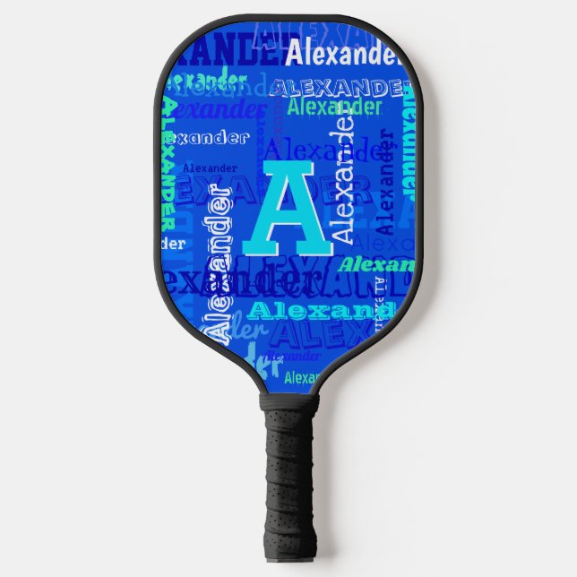 Spaß Personalisiert und Mit Monogramm Pickleball Schläger (Vorderseite)