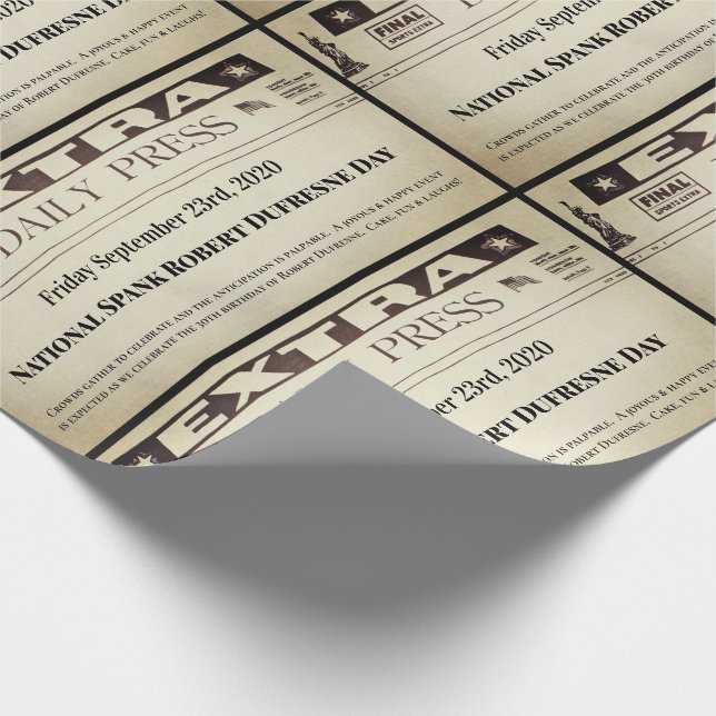 Spaß Personalisierte Zeitung Geschenkpapier (Ecke)