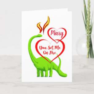 Spaß Personalisierter Feueratmung Drache Valentine Karte