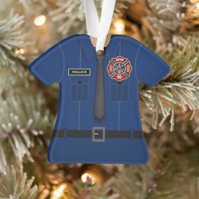 Spaß Personalisierter Feuerwehrmann Uniform Orname Ornament (Baum)