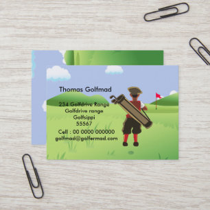 Spaß-personalisierter Golfspieler auf Golfkurs Visitenkarte