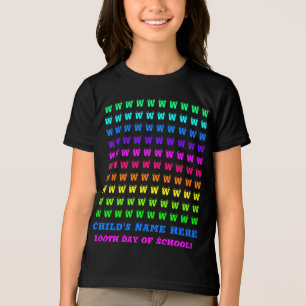 Spaß, Personalisierter Regenbogen Kinder 100. Schu Tri-Blend Shirt