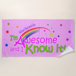 Spaß Phantastisch und ich weiß es IHR NAME auf VIO Strandtuch