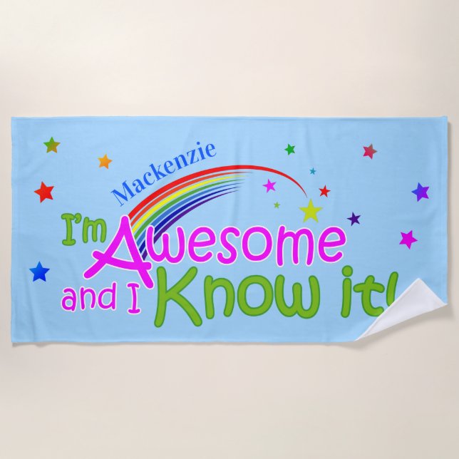 Spaß Phantastisch und ich weiß es IHREN Namen auf  Strandtuch (Vorderseite)