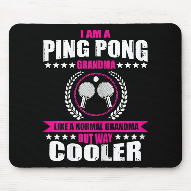 Spaß Ping Pong Oma Quote Tischtennis Sport Wom Mousepad (Vorne)