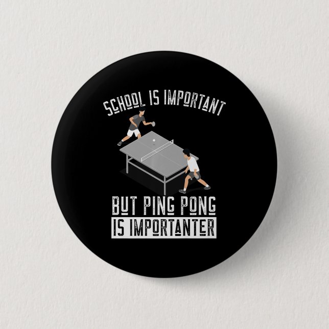 Spaß Ping Pong Player Tischtennis Geschenk Button (Vorderseite)