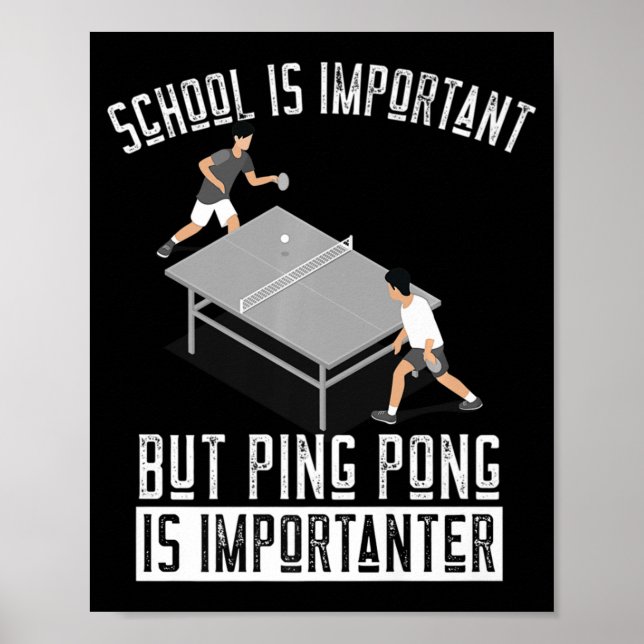 Spaß Ping Pong Player Tischtennis Geschenk Poster (Vorne)