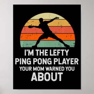 Spaß Ping Pong Tischtennis Verlassen Handplayer Poster