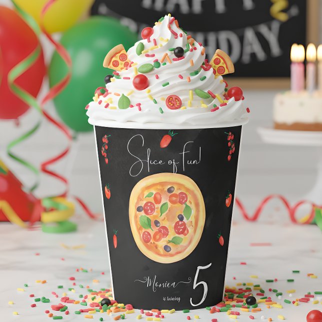 Spaß, Pizza zum Geburtstag Pappbecher (Von Creator hochgeladen)