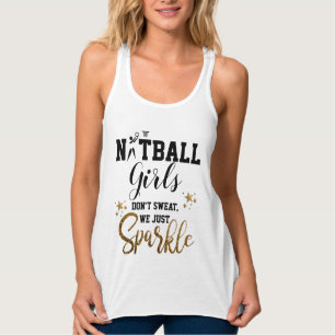 Spaß Player Clip Art und Slogan Netball Tank Top