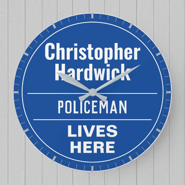 Spaß Polizist Wall Plaque Stil große Uhr (Von Creator hochgeladen)