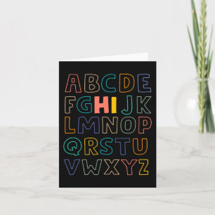 Spaß Pre K Kindergarten Hi Alphabet zurück zur Sch Karte