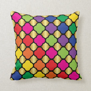 Spaß psychedelisches Quatrefoil Druck-Muster Kissen