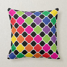 Spaß psychedelisches Quatrefoil Druck-Muster Kissen