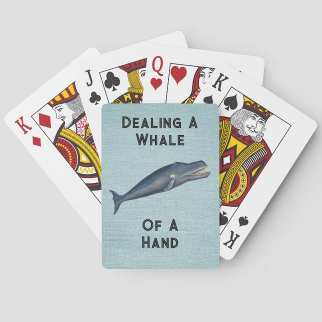 Spaß Pun Whale eines Pokers, der Karten spielt Spielkarten (Rückseite)