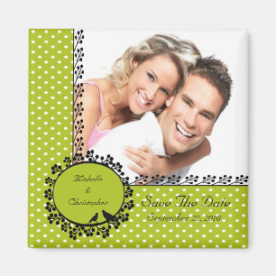 Spaß punktiert Liebe-Vogel-Foto-Save the Date Magnet