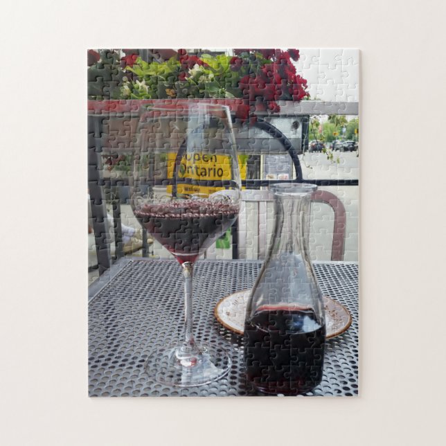 Spaß! Puzzle - Glas Wein auf Patio (Vertikal)