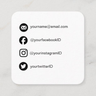 Spaß Quadrat Social Media Dating Kontakt Stil Quadratische Visitenkarte