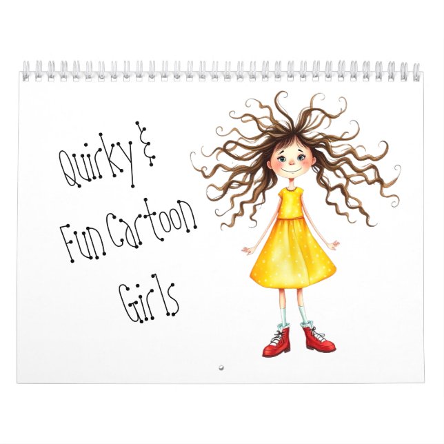 Spaß & Quirky Cartoon Girls Kalender (Titelbild)